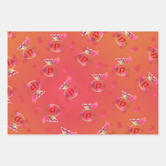 17e bruiloft Jubileum Carnelian Ring Inpakpapier Vel (Voorkant 2)