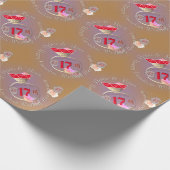 17e bruiloft Jubileum Carnelian Ring & Rozen Cadeaupapier (Hoek)