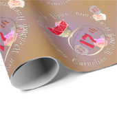 17e bruiloft Jubileum Carnelian Ring & Rozen Cadeaupapier (Rol Hoek)