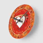 17e bruiloft Jubileum Carnelian Ronde Klok (Hoek)