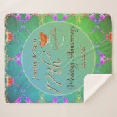 17e bruiloft Jubileum Carnelian Sherpa Deken (Voorkant (horizontaal))