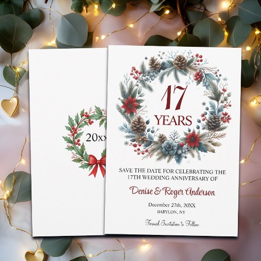 17e bruiloft Jubileum Winter Save The Date
