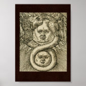 17e C. Alchemy Illustration: Sun, Moon & Dragon Poster (Voorkant)