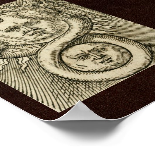 17e C. Alchemy Illustration: Sun, Moon & Dragon Poster (Hoek)