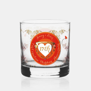 17e Carneool Bruiloft Jubileum Drinkware Set Whisky Glas