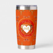 17e Carneool bruiloft Jubileum Geïsoleerde Drinkbeker (Achterkant)