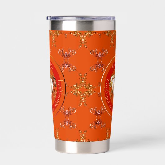 17e Carneool bruiloft Jubileum Geïsoleerde Drinkbeker (Rechts)