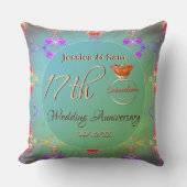 17e Carneool bruiloft Jubileum Kussen (Voorkant)