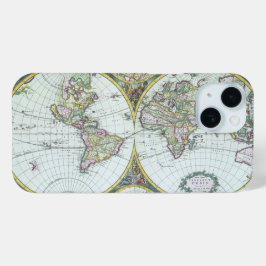 17e eeuw Antiek Wereldkaart, Frederick De Wit iPhone 15 Case