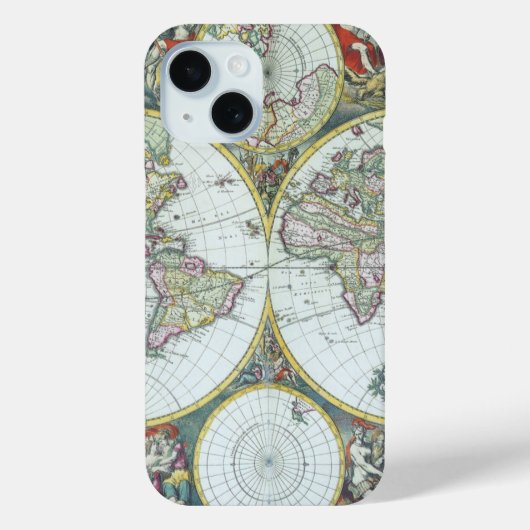 17e eeuw Antiek Wereldkaart, Frederick De Wit Case-Mate iPhone Case (Achterkant)