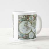 17e eeuw Antiek Wereldkaart, Frederick De Wit Grote Koffiekop (Voorkant rechts)