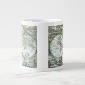 17e eeuw Antiek Wereldkaart, Frederick De Wit Grote Koffiekop (Voorkant)