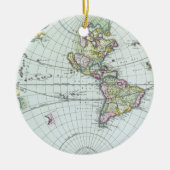 17e eeuw Antiek Wereldkaart, Frederick De Wit Keramisch Ornament (Voorkant)