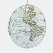 17e eeuw Antiek Wereldkaart, Frederick De Wit Keramisch Ornament (Links)