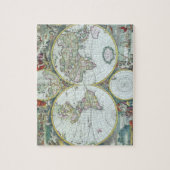 17e eeuw Antiek Wereldkaart, Frederick De Wit Legpuzzel (Verticaal)