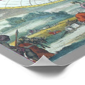 17e eeuw Antiek Wereldkaart, Frederick De Wit Poster (Hoek)