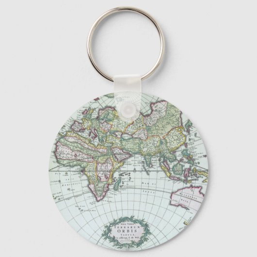 17e eeuw Antiek Wereldkaart, Frederick De Wit Sleutelhanger (Voorkant)