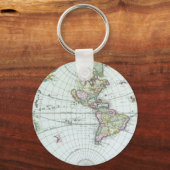 17e eeuw Antiek Wereldkaart, Frederick De Wit Sleutelhanger (Achterkant)