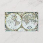 17e eeuw Antiek Wereldkaart, Frederick De Wit Visitekaartje (Achterkant)