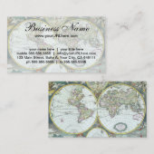 17e eeuw Antiek Wereldkaart, Frederick De Wit Visitekaartje (Voorkant / Achterkant)