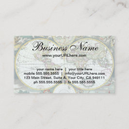 17e eeuw Antiek Wereldkaart, Frederick De Wit Visitekaartje