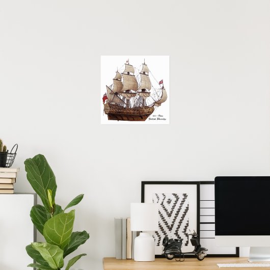 17e eeuw Brits oorlogmodel Poster (Thuiskantoor)