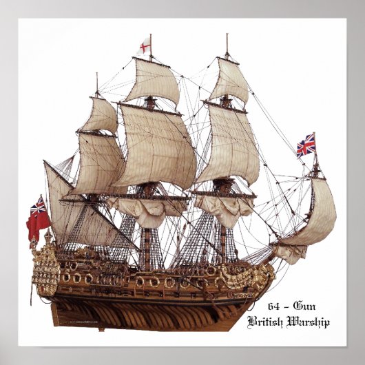 17e eeuw Brits oorlogmodel Poster (Voorkant)