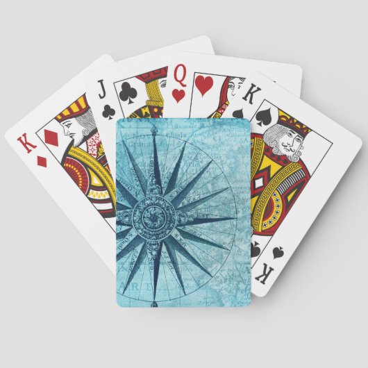 17e eeuw Compass Roos-speelkaarten Pokerkaarten (Achterkant)