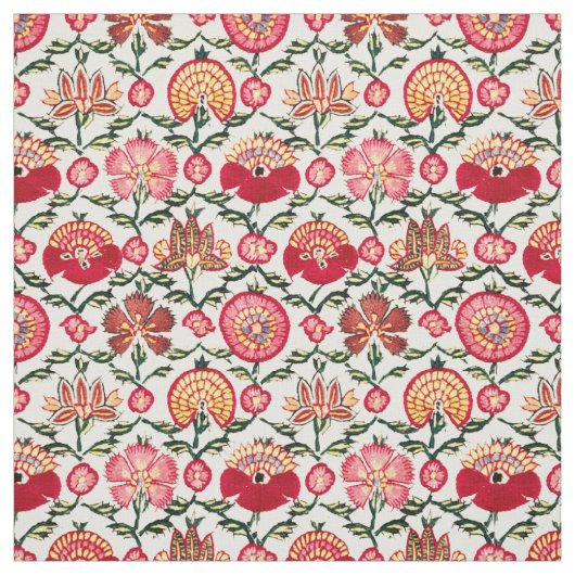  17e eeuw Delhi India Floral Pattern Stof (Swatch)