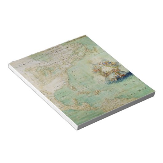 17e eeuw Kaart Amerika's van Claude Bernou Notitieblok (Schuin)