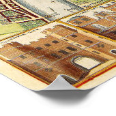 17e eeuw Kaart van Londen Engeland door W. Hollar Poster (Hoek)