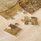 17e eeuw oude puzzel van de World Continent Map Legpuzzel (Zijkant)
