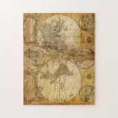 17e eeuw oude puzzel van de World Continent Map Legpuzzel (Verticaal)
