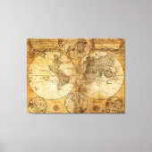 17e eeuw oude wereld continent Kaart canvas print (Voorkant)