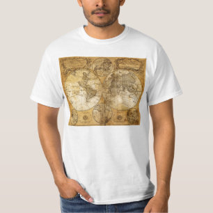 17e eeuw Oude Wereldkaart T Shirt