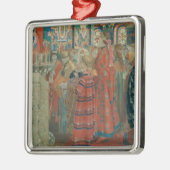 17e eeuw Russische vrouwen in de kerk Metalen Ornament (Links)