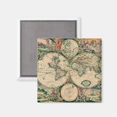 17e eeuw Wereldkaart Magneet (Voorkant / Achterkant)