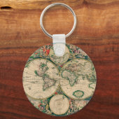 17e eeuw Wereldkaart Sleutelhanger (Voorkant)