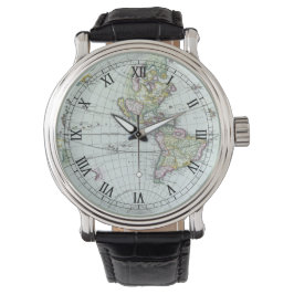 17e-eeuwse antieke wereldkaart, Frederick De Wit Horloge