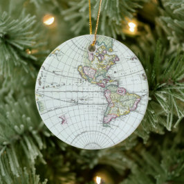 17e-eeuwse antieke wereldkaart, Frederick De Wit Keramisch Ornament
