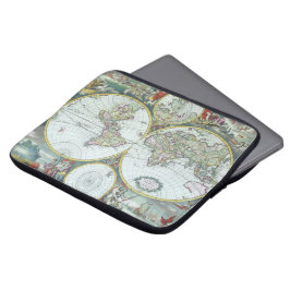 17e-eeuwse antieke wereldkaart, Frederick De Wit Laptop Sleeve