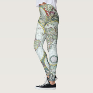 17e-eeuwse antieke wereldkaart, Frederick De Wit Leggings