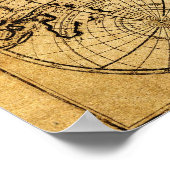 17e-eeuwse druk op het poster van oude Wereldkaart (Hoek)