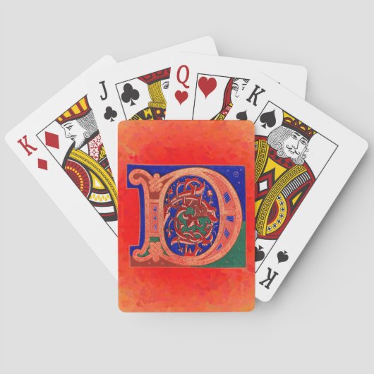 17e-eeuwse letter D Pokerkaarten (Achterkant)