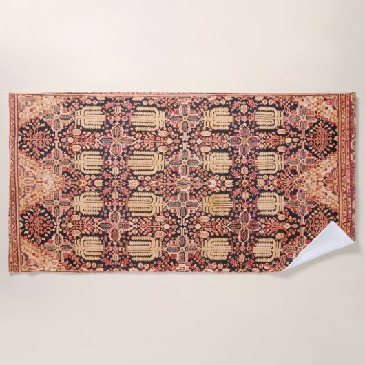 17e-eeuwse Perzische tapijtprint Strandlaken (Voorkant)