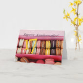 17e Franse verjaardag Macaron-Joyeux Anniversaire! Kaart (Gele Bloem)