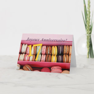 17e Franse verjaardag Macaron-Joyeux Anniversaire! Kaart