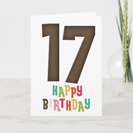 17e Happy Birthday Kaart Design 3 (Voorkant)