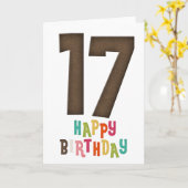 17e Happy Birthday Kaart Design 3 (Gele Bloem)