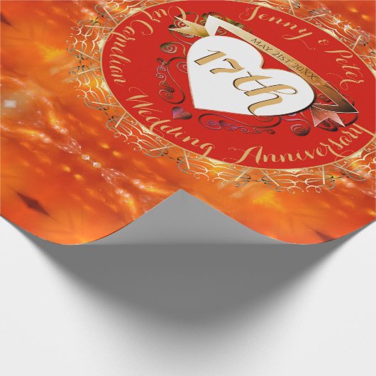 17e huwelijksjubileum Carneliaan Cadeaupapier (Hoek)